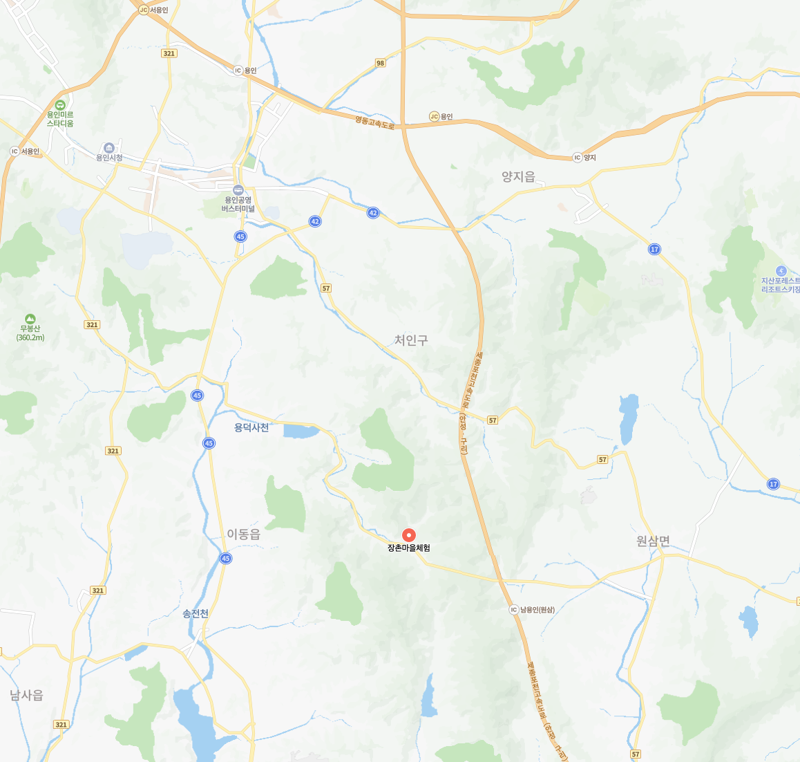 장촌마을 위치 안내 지도